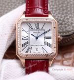 AAA Replica Cartier Santos-Dumont Swiss 9015 Couple Watch Diamond Bezel